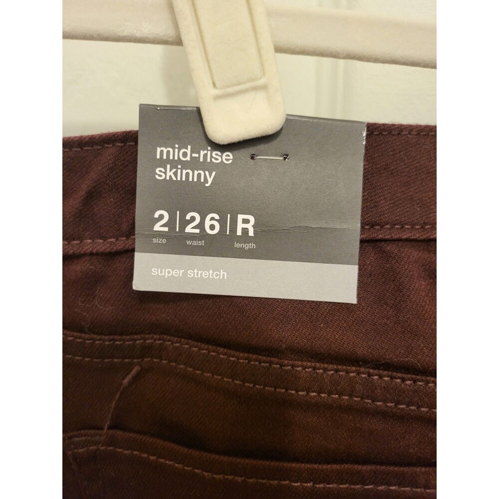 Mossimo Maroon Stretch Jeans Women's Size 2 - Picture 3 of 5
